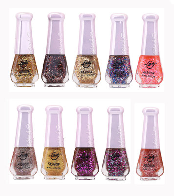 

Lady Fashion Wholesale Price Trendy Nail Polish 0303201722 Multicolor,(Pack of 10)