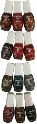 

Kwality Nail Polish Pack of 12 12 Multicolors(Pack of 12)