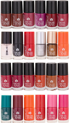 

Aroma Care MAB Multicolor 2 in 1 Color Cap Nail Polish Sets in Wholesale Rate ( Set No. 59) Green, Brown, Orange, Red, Nude, Peach, Base Coat, Black, Red, Silver, Golden, Orange(Pack of 24)