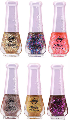 

Lady Fashion Nail Polish 2512201624 Multicolor,(Pack of 6)