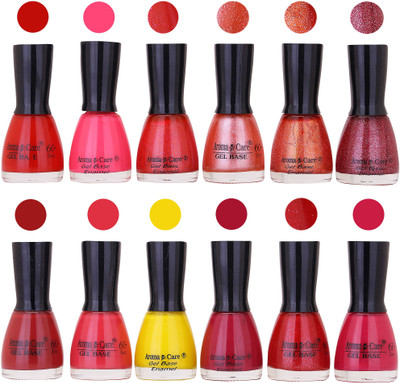 

Aroma Care Wholesale Rate Nail Polish Combo Set of 12 Pcs ( Multicolor) 46 Red, Neon Pink, Red Sparkle, Pink Sparle, Orange Sparkle, Maganta Sparkle, Coffee, Nude, Yellow, Maganta, Red Sparkle, Maganta Glaiter(Pack of 12)