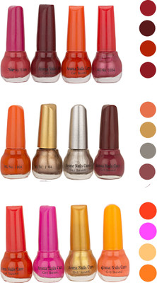 

Aroma Care Bonsai Colour Cap Nail Polish Combo (ST-01-02-07) Multicolor,(Pack of 12)