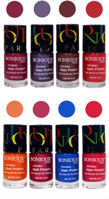 

Bonjour Paris Matte Nail Polish Combo 2-5 Multicolor,(Pack of 8)