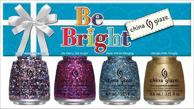 

China Glaze 4 Piece Mini Holiday Set, Be Bright Dark(Pack of 4)
