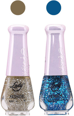 

Lady Fashion Glitter Nail Polish 2909201625 Aquamarine,Blue,(Pack of 2)