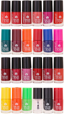 

Aroma Care MAB Multicolor 2 in 1 Color Cap Nail Polish Sets in Wholesale Rate ( Set No. 49) Green, Brown, Orange, Yellow, Blue, Magenta, Yellow, Orange, Neon Green, Base Coat, Black, Red(Pack of 24)