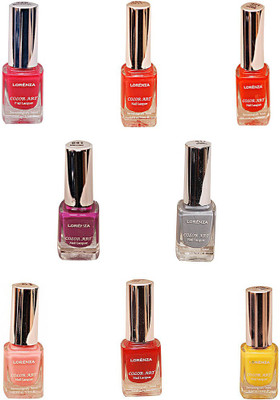 

Lorenza Combo Set-29 Nail Lacquer (Pack Of 8) Hello Yellow-250, My Bebe-310, Bombshell-340, For a Change-421, This Is It-455, Party Time-550, Mauved-641, Grey Shades-911(Pack of 8)