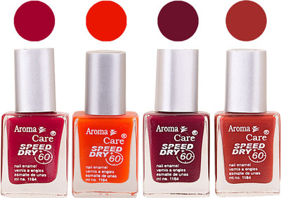

Aroma Care Maroon Nail Polish Combo 2506201651 Maroon, Orange, Red(Pack of 4)