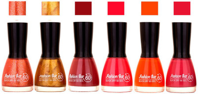 

Fashion Bar Long Stay Unique Nail Polish 247 mehroon,red.dark pink,pink,glitter, transperent,(Pack of 6)