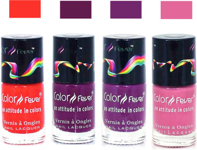 

Color Fever Peach Matte Nail Polish Combo-1008 Orange Wine Purple Peach(Pack of 4)