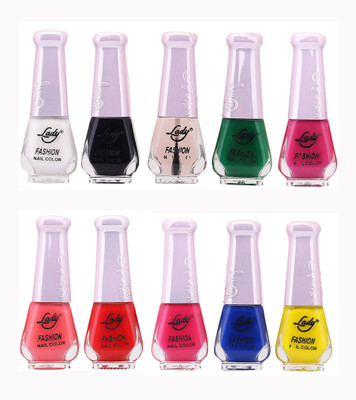 

Lady Fashion Wholesale Price Trendy Nail Polish 0303201760 Multicolor,(Pack of 10)