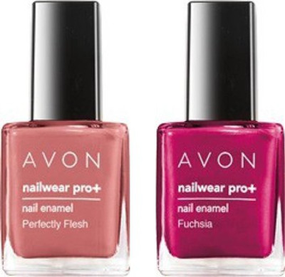 

Avon Nailwear Pro+ Nail Enamel (set of 2) Perfectly Flesh - Fuchsia(Pack of 2)