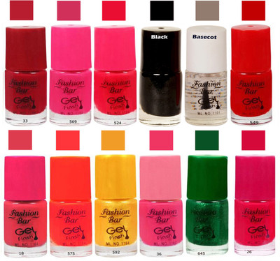 

Fashion Bar Neon Pink Nail PolishCombo Pack of 12 Pink(Pack of 8)