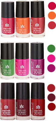 

Aroma Care Gel Based Nail Paint Set Of 9 Pcs Multicolor Set 66(Pack of 9)
