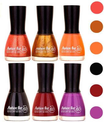 

Fashion Bar Quick Dry Nail Polish (Pack of 6)136 Multicolor,(Pack of 6)