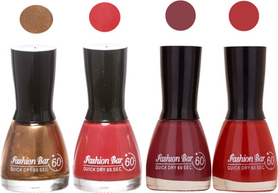 

Fashion Bar New Multicolor Nail Polish Combo 113 Multicolor,(Pack of 4)