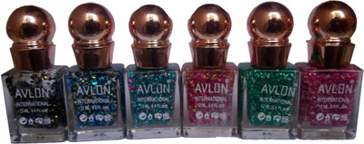 

Avlon Glitter Nail Polish A.G.N.P-K6 6 Multicolor(Pack of 6)