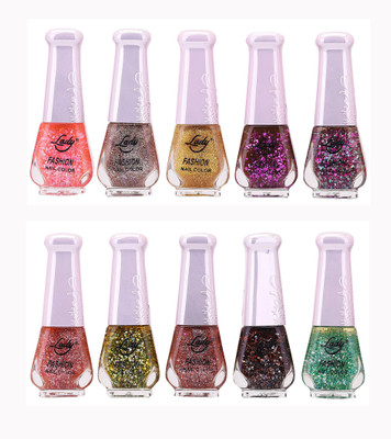 

Lady Fashion Wholesale Price Trendy Nail Polish 0303201726 Multicolor,(Pack of 10)