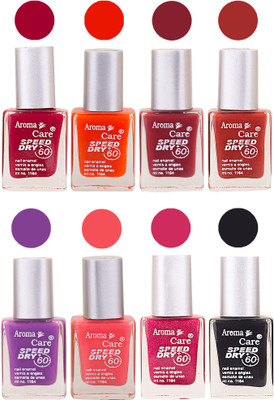 

Aroma Care Orange Matte Nail Polish Combo 01072016137 Maroon, Orange, Golden, Maroon, Green, Magenta, Light Orange, Red, Peach, Purple, Pink, Blue, Yellow, Black, Base Coat, Nude(Pack of 8)