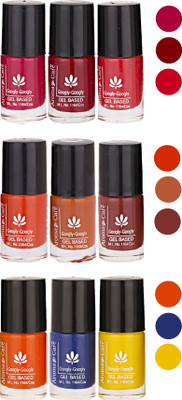 

Aroma Care Pack Of 9 Gel Based Nail Paint (54) Nude, Brown, Nude Orange, Orange, Nude, Brown, Orange, Blue, Yellow(Pack of 9)