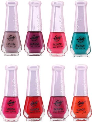 

Lady Fashion Trendy Nail Polish 21159 Multicolor,(Pack of 8)
