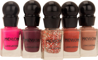 

Meylon Paris Set Pink, Orange, dark purple, silver, beige(Pack of 5)