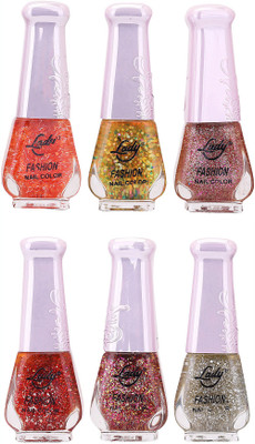 

Lady Fashion Nail Polish 2512201640 Multicolor,(Pack of 6)