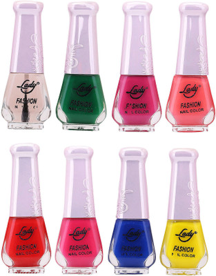 

Lady Fashion Trendy Nail Polish 21174 Multicolor,(Pack of 8)