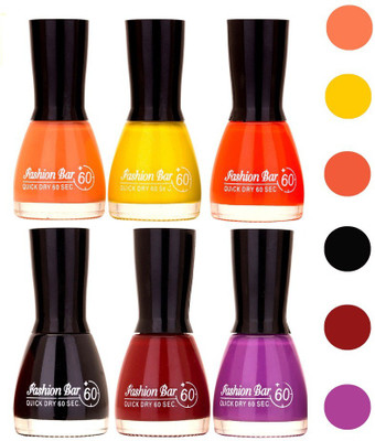 

Fashion Bar Quick Dry Nail Polish (Pack of 6)148 Multicolor,
