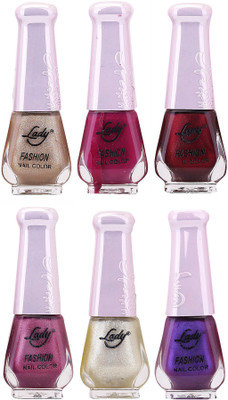 

Lady Fashion Nail Polish 2512201614 Multicolor,(Pack of 6)