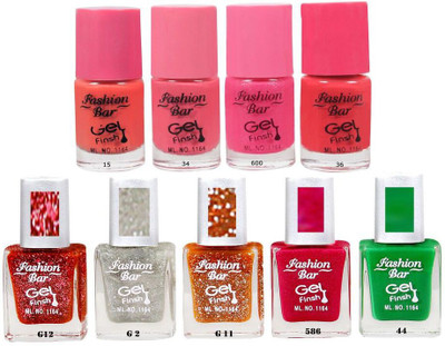

Fashion Bar Gel Based Muti Shades Nail Polidh Combo Offer Multicolor,