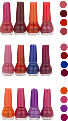 

Aroma Care Bonsai Colour Cap Nail Polish Combo (ST-01-03-09) Multicolor,(Pack of 12)