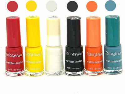 

Color Fever Nail Polish Combo 2-14-23-24-32-33 Multicolor,(Pack of 6)