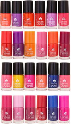 

Aroma Care MAB Multicolor 2 in 1 Color Cap Nail Polish Sets in Wholesale Rate ( Set No. 103) Red, Peach, Mauve, Pink, Blue, Magenta(Pack of 24)