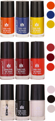 

Aroma Care Gel Based Nail Paint Set Of 9 Pcs Multicolor Set 160(Pack of 9)