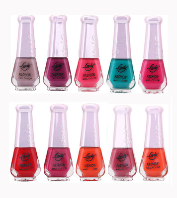 

Lady Fashion Wholesale Price Trendy Nail Polish 0303201747 Multicolor,(Pack of 10)