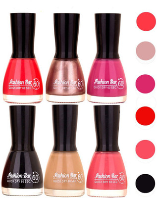 

Fashion Bar Unique Gel Nail Polish Combo (Pack of 6)446 Shade 016(Pack of 6)