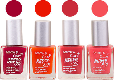 

Aroma Care Maroon Nail Polish Combo 25062016103 Maroon, Orange, Red, Pink(Pack of 4)