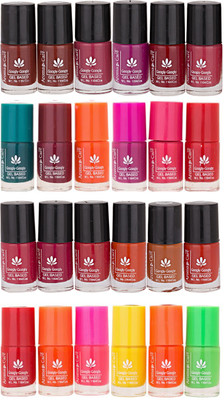 

Aroma Care MAB Multicolor 2 in 1 Color Cap Nail Polish Sets in Wholesale Rate ( Set No. 10) Green, Brown, Orange, Pink, Purple, Red, Red, Orange, Pink, Yellow, Orange, Neon Green(Pack of 24)