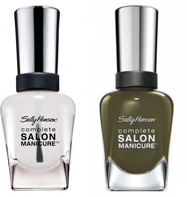 Sally Hansen Complete Salon Manicure Pack of 2 Spruce Up-676, Clear'd For Takeoff-010(Pack of 2)