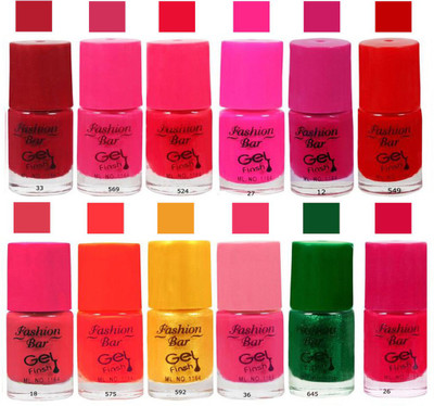 

Fashion Bar Nail Polish Gel Based Combo Offer in Wholesale Rate Multicolor Pack Multicolor(Pack of 12)