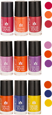 

Aroma Care Pack Of 9 Gel Based Nail Paint (46) Nude Magenta, Nude Ornge, Nude, Light Pink, Orange, Purple, Orange, Blue, Yellow(Pack of 9)