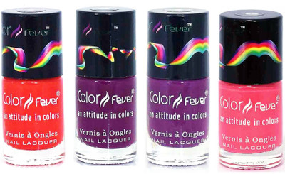 

Color Fever Pink Matte Nail Polish Combo-1003 Orange Wine Purple Pink(Pack of 4)