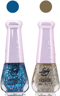 

Lady Fashion Glitter Nail Polish 2909201648 Blue,Aquamarine,(Pack of 2)