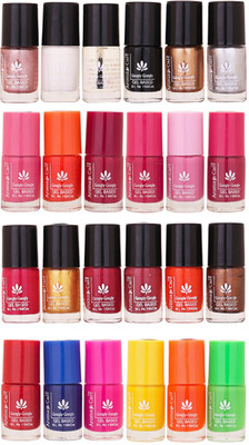 

Aroma Care MAB Multicolor 2 in 1 Color Cap Nail Polish Sets in Wholesale Rate ( Set No. 120) Peach, Orange, Mauve, Pink, Peach, Pink, Red, Blue, Magenta, Yellow, Orange, Neon Green(Pack of 24)