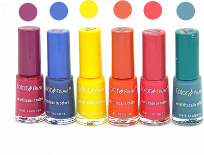 

Color Fever Nail Polish Combo 1-13-14-33-34-35 Multicolor,(Pack of 6)