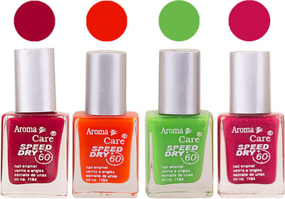 

Aroma Care Maroon Nail Polish Combo 2506201634 Maroon, Orange, Green, Pink(Pack of 4)