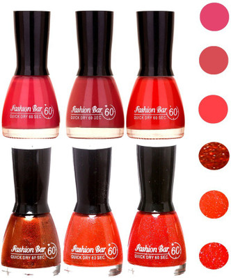 

Fashion Bar Quick Dry Nail Polish (Pack of 6)143 Pink(Pack of 6)
