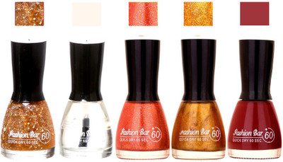 

Fashion Bar Glitter Gold,Top ,Shimmmer Orange Glitter Orange ,MAroon Shades Nail Polish 145343 Glitter Gold,Top ,Shimmmer Orange Glitter Orange ,MAroon(Pack of 5)