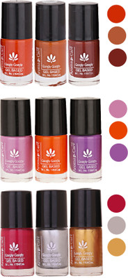 

Aroma Care Gel Based Nail Paint Set Of 9 Pcs Multicolor Set 131(Pack of 9)